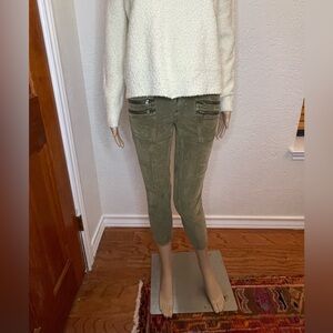Free People Low-Rise Corduroy Skinny Pants w/Double Zip Front Pockets SZ 2